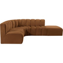 Meridian Arc Saddle Velvet 5 pc Modular Sectional IMAGE 9