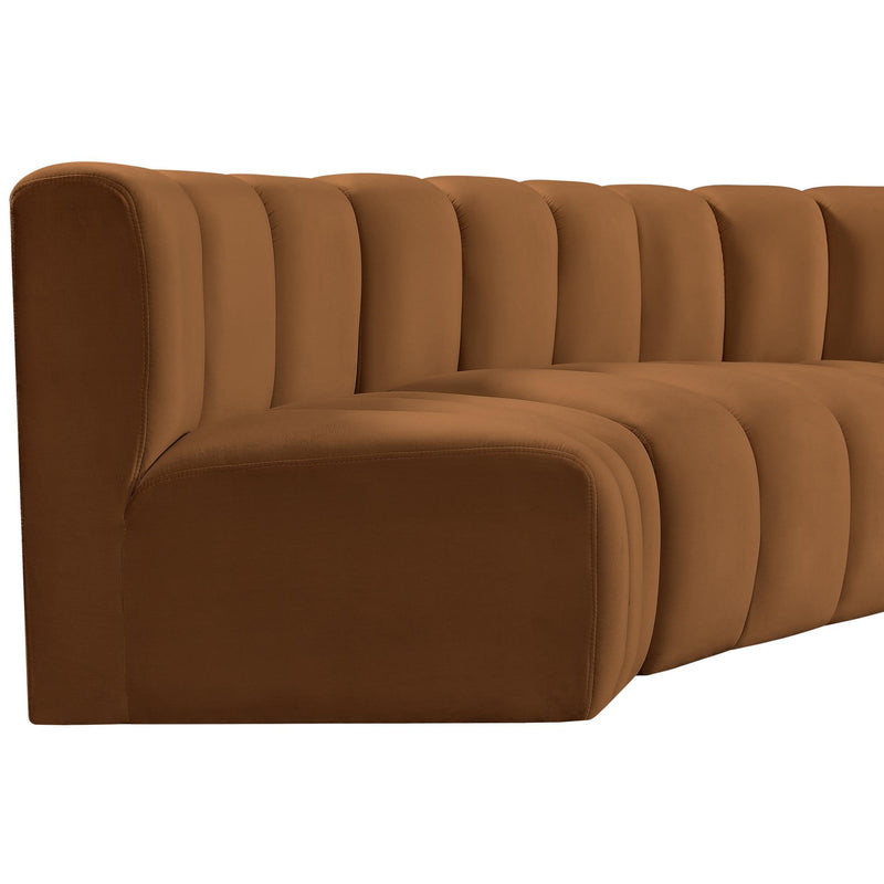Meridian Arc Saddle Velvet 6 pc Modular Sectional IMAGE 11