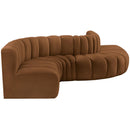 Meridian Arc Saddle Velvet 6 pc Modular Sectional IMAGE 6
