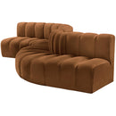 Meridian Arc Saddle Velvet 6 pc Modular Sectional IMAGE 7