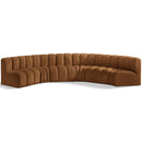 Meridian Arc Saddle Velvet 6 pc Modular Sectional IMAGE 1