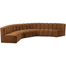 Meridian Arc Saddle Velvet 6 pc Modular Sectional IMAGE 5