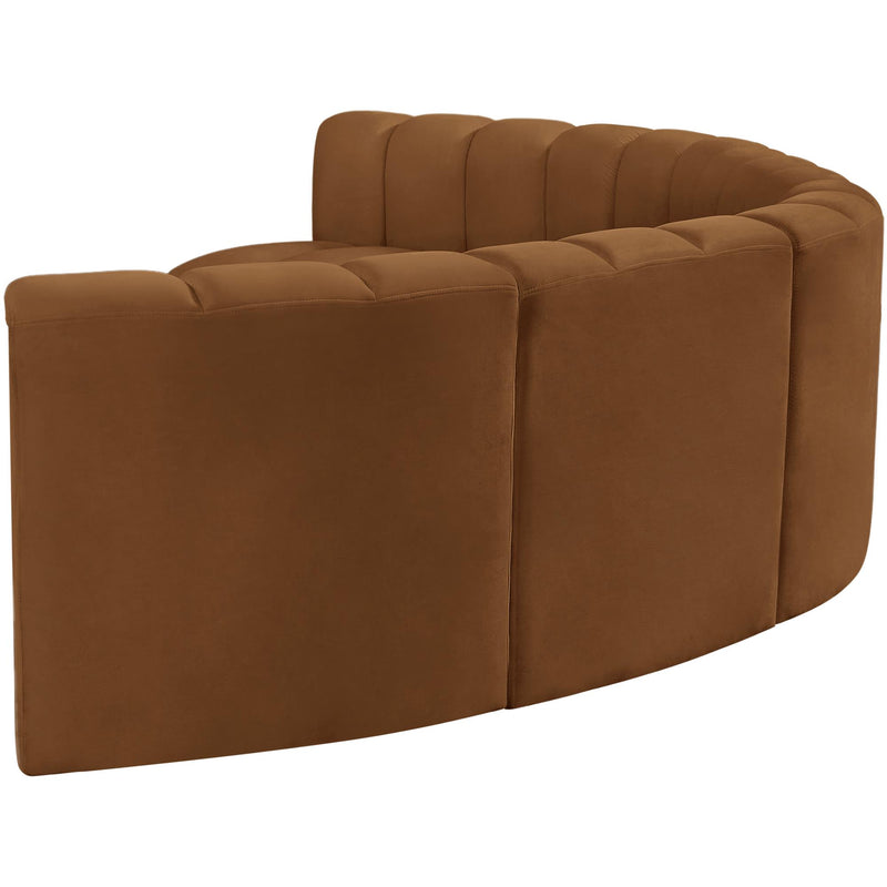 Meridian Arc Saddle Velvet 6 pc Modular Sectional IMAGE 7
