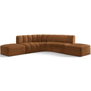 Meridian Arc Saddle Velvet 6 pc Modular Sectional IMAGE 1