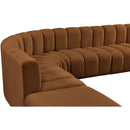 Meridian Arc Saddle Velvet 6 pc Modular Sectional IMAGE 8