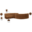 Meridian Arc Saddle Velvet 6 pc Modular Sectional IMAGE 11