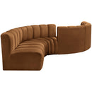 Meridian Arc Saddle Velvet 6 pc Modular Sectional IMAGE 5