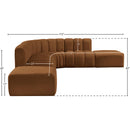 Meridian Arc Saddle Velvet 7 pc Modular Sectional IMAGE 13