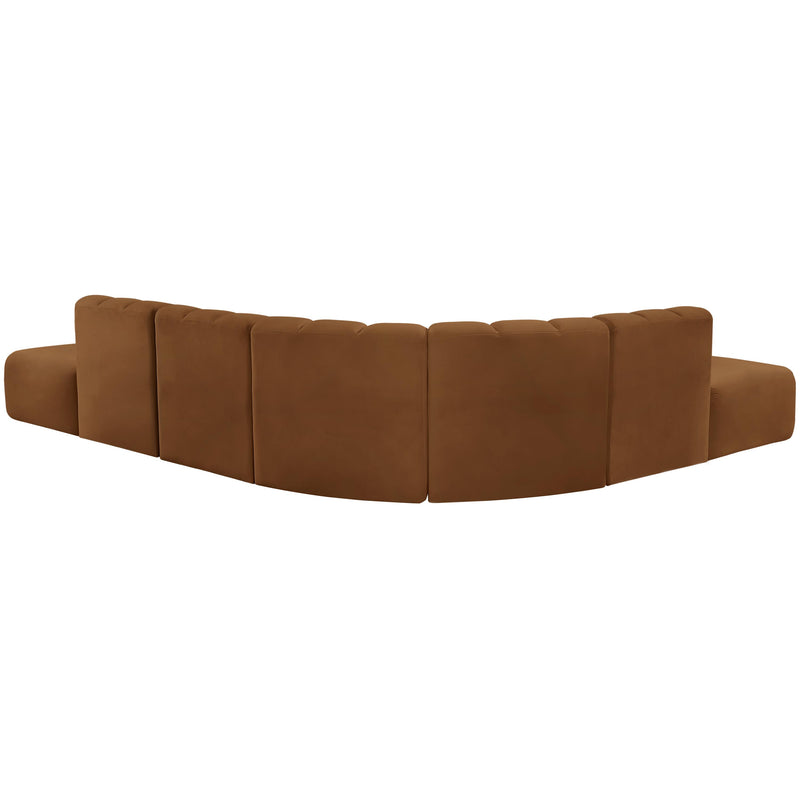 Meridian Arc Saddle Velvet 7 pc Modular Sectional IMAGE 3