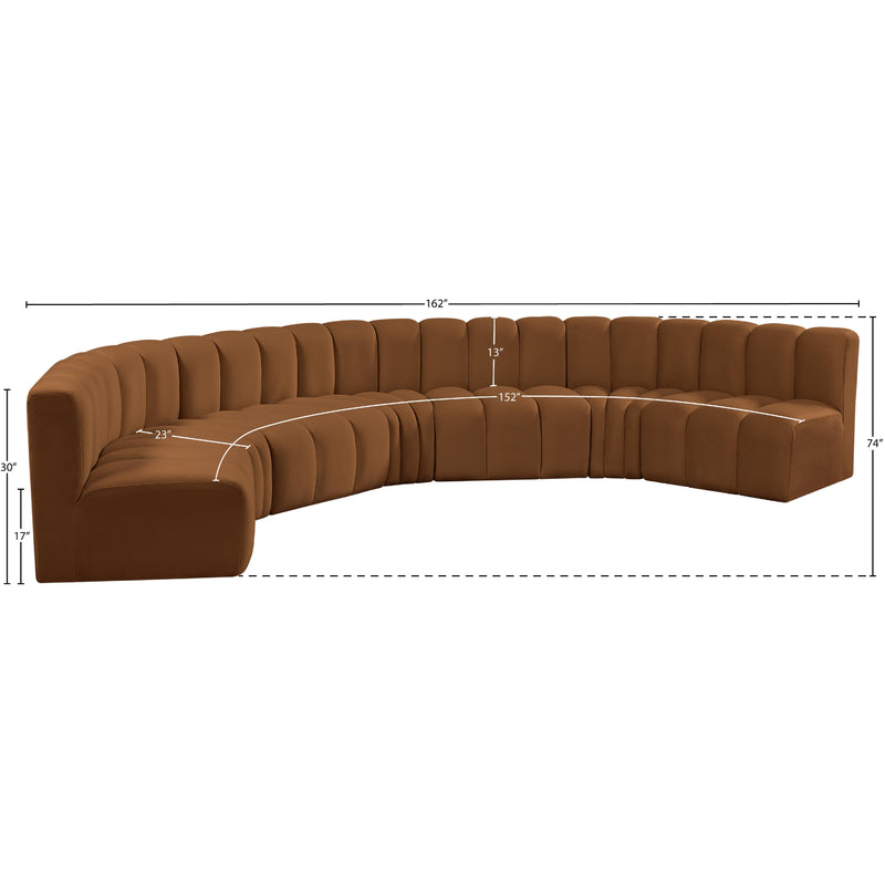 Meridian Arc Saddle Velvet 7 pc Modular Sectional IMAGE 14