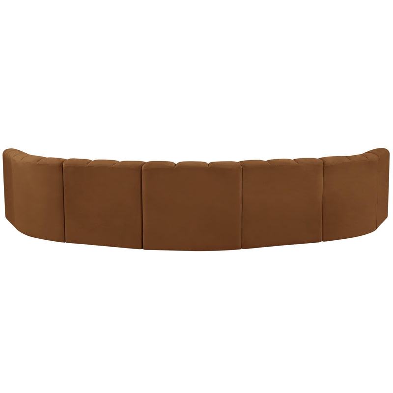 Meridian Arc Saddle Velvet 7 pc Modular Sectional IMAGE 3