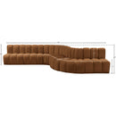 Meridian Arc Saddle Velvet 7 pc Modular Sectional IMAGE 16