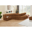 Meridian Arc Saddle Velvet 7 pc Modular Sectional IMAGE 2