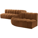 Meridian Arc Saddle Velvet 7 pc Modular Sectional IMAGE 6
