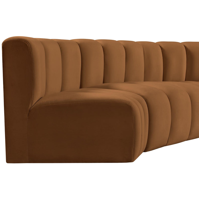 Meridian Arc Saddle Velvet 8 pc Modular Sectional IMAGE 11