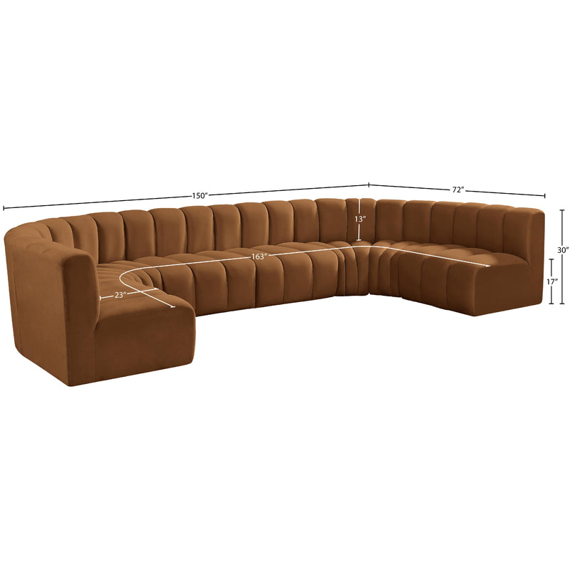 Meridian Arc Saddle Velvet 8 pc Modular Sectional IMAGE 15