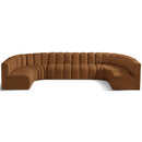 Meridian Arc Saddle Velvet 8 pc Modular Sectional IMAGE 1