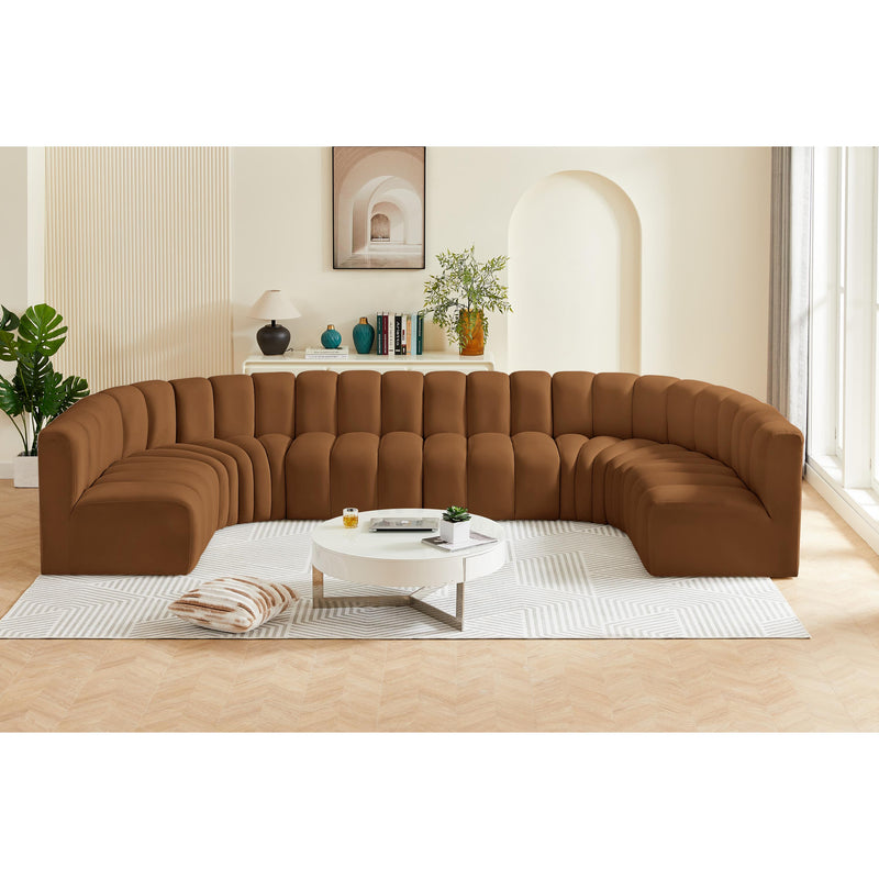 Meridian Arc Saddle Velvet 8 pc Modular Sectional IMAGE 2