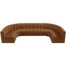 Meridian Arc Saddle Velvet 8 pc Modular Sectional IMAGE 4