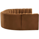 Meridian Arc Saddle Velvet 8 pc Modular Sectional IMAGE 7