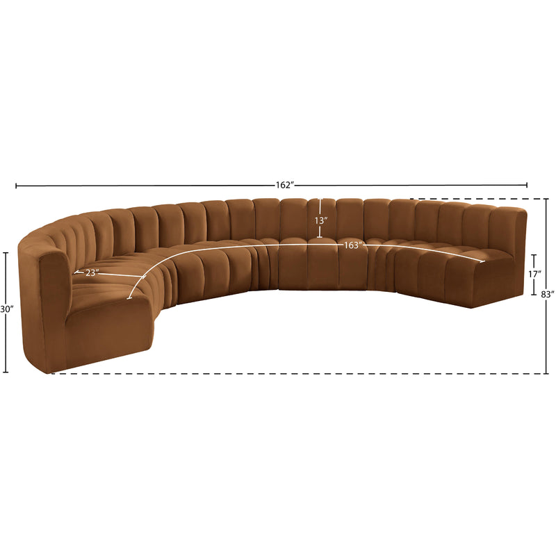 Meridian Arc Saddle Velvet 8 pc Modular Sectional IMAGE 14