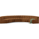 Meridian Arc Saddle Velvet 8 pc Modular Sectional IMAGE 1