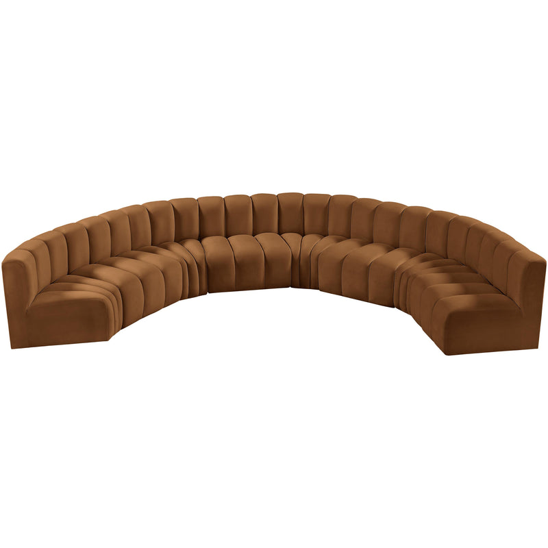 Meridian Arc Saddle Velvet 8 pc Modular Sectional IMAGE 4