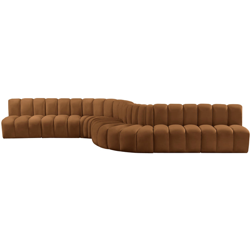 Meridian Arc Saddle Velvet 8 pc Modular Sectional IMAGE 7