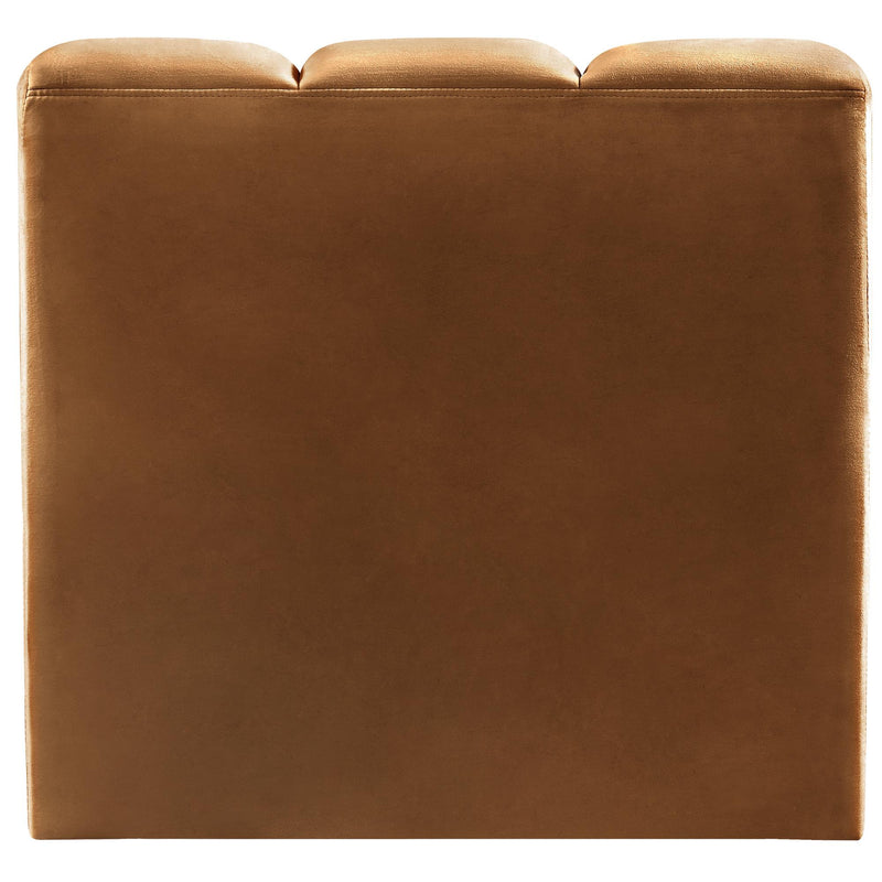 Meridian Arc Saddle Velvet Straight Chair IMAGE 3