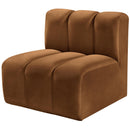 Meridian Arc Saddle Velvet Straight Chair IMAGE 6