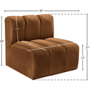 Meridian Arc Saddle Velvet Straight Chair IMAGE 7