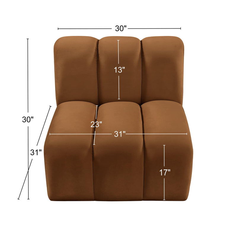 Meridian Arc Saddle Velvet Straight Chair IMAGE 8
