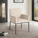 Meridian Reeves Beige Chenille Fabric Dining Chair IMAGE 2
