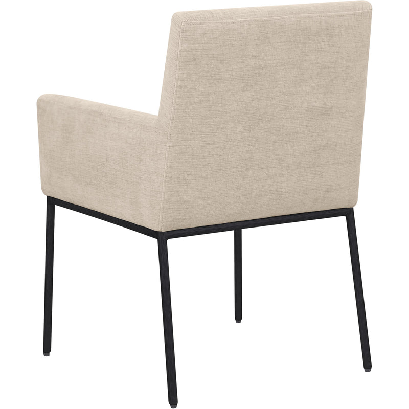 Meridian Reeves Beige Chenille Fabric Dining Chair IMAGE 6