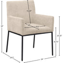 Meridian Reeves Beige Chenille Fabric Dining Chair IMAGE 8
