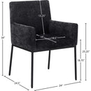 Meridian Reeves Black Chenille Fabric Dining Chair IMAGE 8