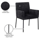 Meridian Reeves Black Chenille Fabric Dining Chair IMAGE 9