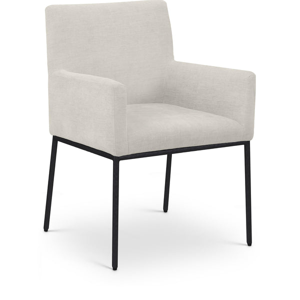 Meridian Reeves Cream Chenille Fabric Dining Chair IMAGE 1