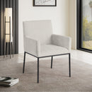 Meridian Reeves Cream Chenille Fabric Dining Chair IMAGE 2