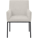 Meridian Reeves Cream Chenille Fabric Dining Chair IMAGE 3