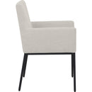 Meridian Reeves Cream Chenille Fabric Dining Chair IMAGE 4