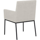Meridian Reeves Cream Chenille Fabric Dining Chair IMAGE 6