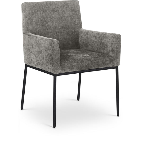 Meridian Reeves Grey Chenille Fabric Dining Chair IMAGE 1