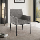 Meridian Reeves Grey Chenille Fabric Dining Chair IMAGE 2