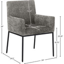 Meridian Reeves Grey Chenille Fabric Dining Chair IMAGE 8