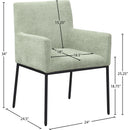 Meridian Reeves Mint Chenille Fabric Dining Chair IMAGE 8