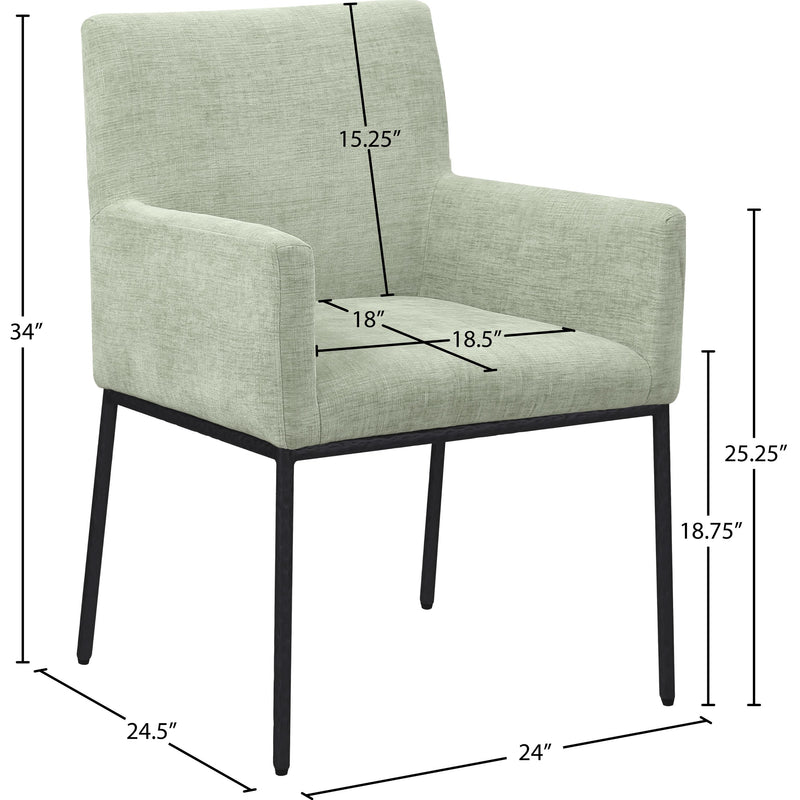 Meridian Reeves Mint Chenille Fabric Dining Chair IMAGE 8