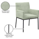 Meridian Reeves Mint Chenille Fabric Dining Chair IMAGE 9