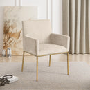 Meridian Reeves Beige Chenille Fabric Dining Chair IMAGE 2