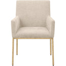Meridian Reeves Beige Chenille Fabric Dining Chair IMAGE 3